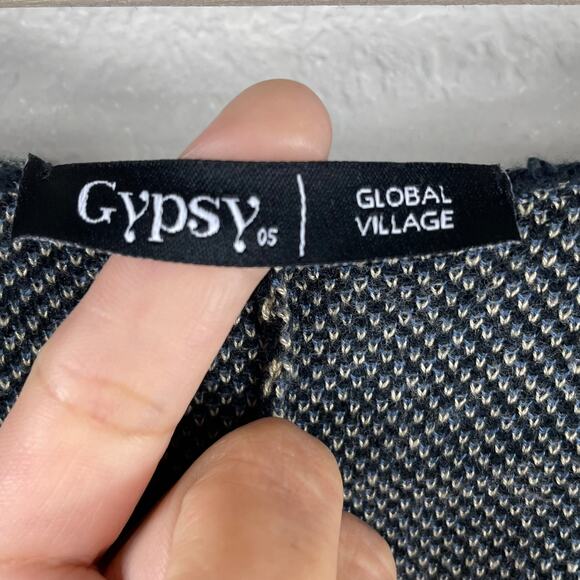 Gypsy Global Village Women's Boho Southwestern Cape One Size Black Fringe Toggle - Picture 3 of 6